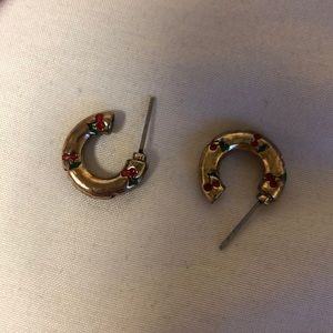 Gold earrings with cherries